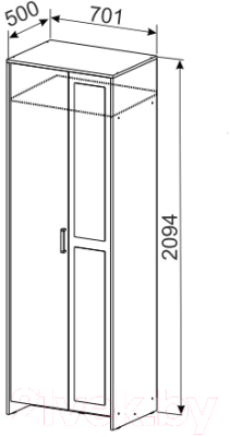 Шкаф NN мебель МСП 1 2ств (дуб золотой/камень темный)
