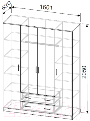 Шкаф NN мебель ШК 1 (ясень анкор светлый)