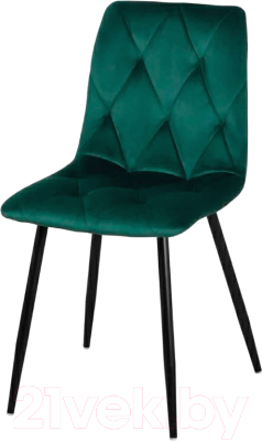 Стул СоюзРегионПоставка Регги СРП-066 (муар черный/велюр Velluto 10 темно-зеленый) - фото