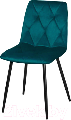 Стул СоюзРегионПоставка Регги СРП-066 (муар черный/велюр Velluto 36 бирюзовый) - фото