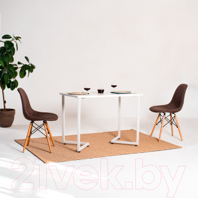 Обеденный стол Millwood Лофт Лондон Л 130x80x75 (белый/металл белый)