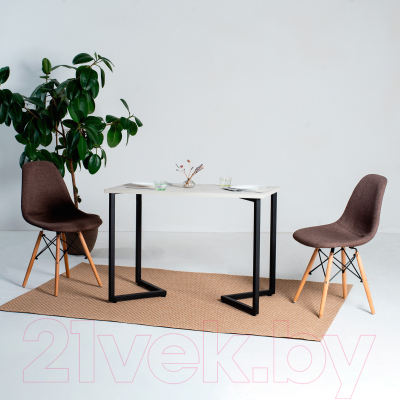 Обеденный стол Millwood Лофт Лондон Л 160x80x75 (дуб белый Craft/металл черный)