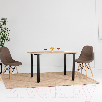 Обеденный стол Millwood Прага Л18 120x70 (дуб золотой крафт/металл черный)