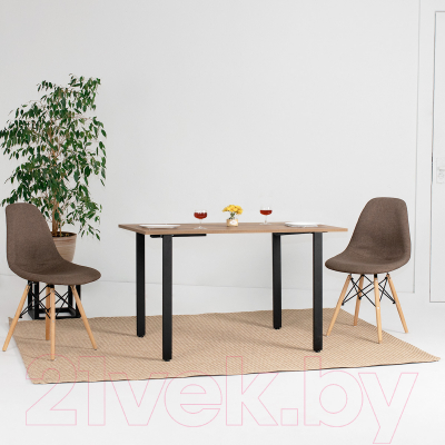 Обеденный стол Millwood Прага Л18 120x70 (дуб табачный крафт/металл черный)