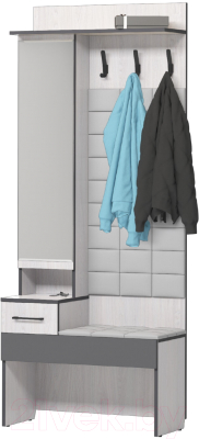 Секция в прихожую Аквилон Эльза №1 800 с зеркалом (ясень анкор светлый)