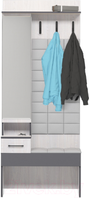 Секция в прихожую Аквилон Эльза №1 800 с зеркалом (ясень анкор светлый)