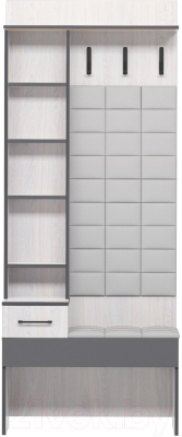 Секция в прихожую Аквилон Эльза №1 800 с зеркалом (ясень анкор светлый)