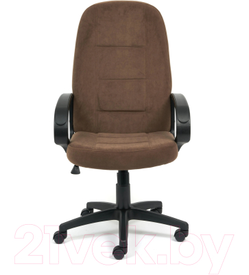 Кресло офисное Tetchair СН-747 флок (коричневый)