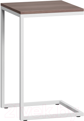 Приставной столик Loftyhome Мальборк / 1627793 (шимо темный с белым основанием) - фото