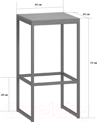 Табурет барный Loftyhome Мальборк / 1627794 (шимо темный)