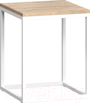 Журнальный столик Loftyhome Мальборк 3 / 1627814 (дуб сонома с белым основанием) - фото