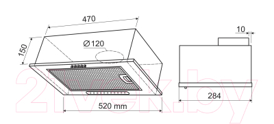 Вытяжка скрытая Holt HT-RH-012
