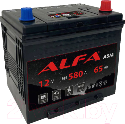 Автомобильный аккумулятор ALFA battery Asia JR 580A с бортом - фото