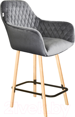 Стул барный Sheffilton SHT-ST38/S94-1 (угольно-серый/прозрачный лак/черный муар) - фото
