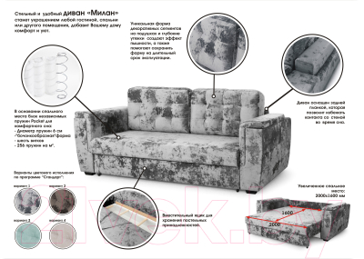 Диван Мебельград Милан-1 Стандарт