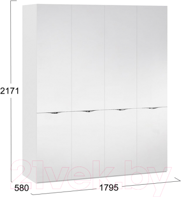 Шкаф ТриЯ Глосс с 4 зеркальными дверями СМ-319.07.443
