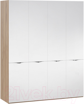 Шкаф ТриЯ Глосс с 4 зеркальными дверями СМ-319.07.443 (яблоня беллуно) - фото
