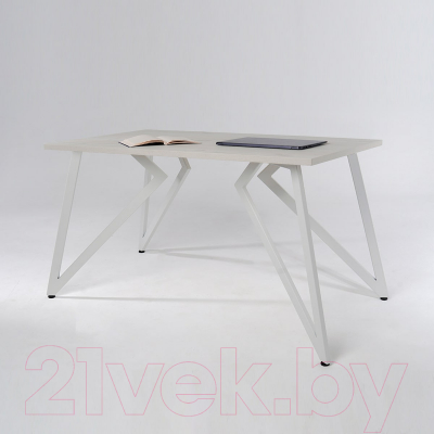 Обеденный стол Millwood Женева Л18 100x70 (дуб белый Craft/металл белый)