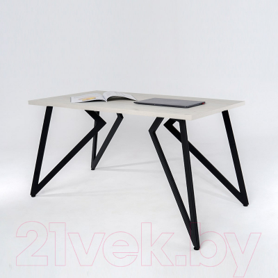 Обеденный стол Millwood Женева Л18 100x70 (дуб белый Craft/металл черный)