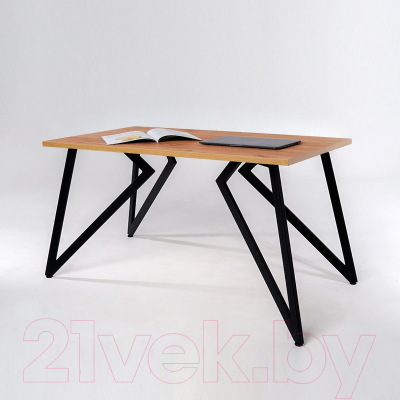 Обеденный стол Millwood Женева Л18 100x70 (дуб золотой Craft/металл черный)