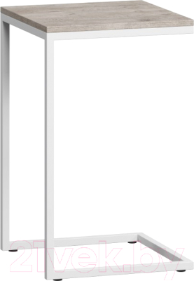 Приставной столик Loftyhome Мальборк / 1627379 (мальборк смоук с белым основанием) - фото