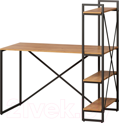 Письменный стол Loftyhome Мальборк Практик-П / 1627825 (дуб золотой) - фото