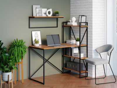 Письменный стол Loftyhome Мальборк Практик-П / 1627825 (дуб золотой)