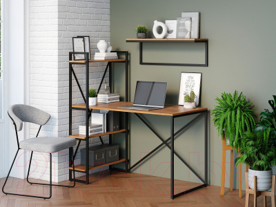 Письменный стол Loftyhome Мальборк Практик-Л / 1627827 (дуб золотой)