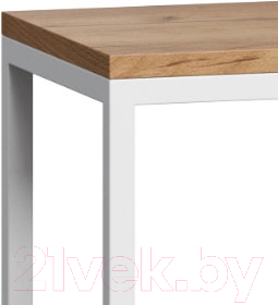 Письменный стол Loftyhome Мальборк Практик-Л / 1627828 (дуб золотой с белым основанием)