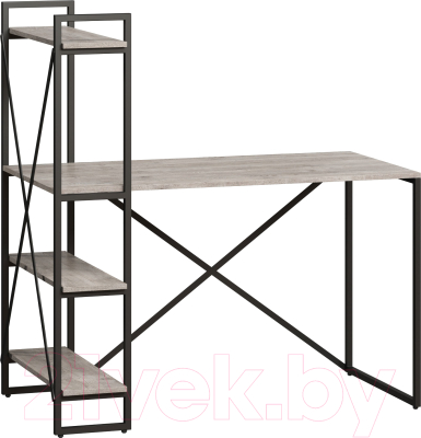 Письменный стол Loftyhome Мальборк Практик-Л / 1627831 (смоук) - фото