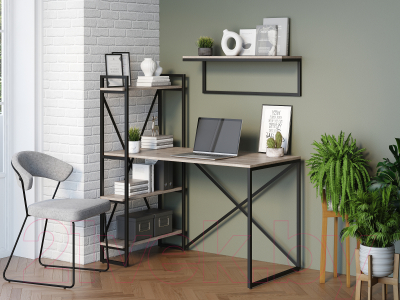 Письменный стол Loftyhome Мальборк Практик-Л / 1627831 (смоук)