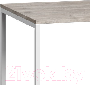 Письменный стол Loftyhome Мальборк Практик-Л / 1627832 (смоук с белым основанием)