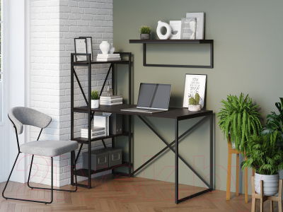 Письменный стол Loftyhome Мальборк Практик-Л / 1627834 (венге)