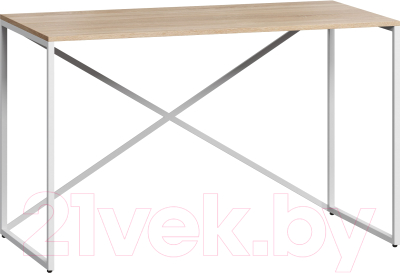 Письменный стол Loftyhome Мальборк Кросс Мини / 1627836 (дуб сонома с белым основанием) - фото