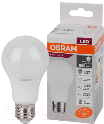 Лампа Osram LED Value А75 10Вт Е27 6500К / 4058075578913