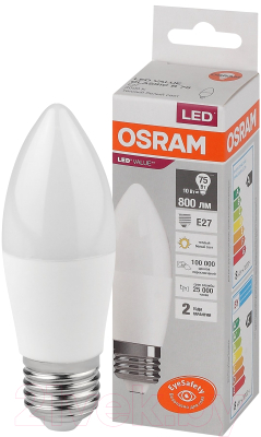 Лампа Osram LED Value В75 10Вт Е27 3000К / 4058075579538