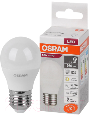 Лампа Osram LED Value Р60 7Вт Е27 3000К / 4058075579804