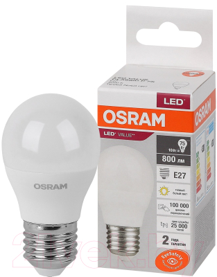 Лампа Osram LED Value Р75 10Вт Е27 3000К / 4058075579897
