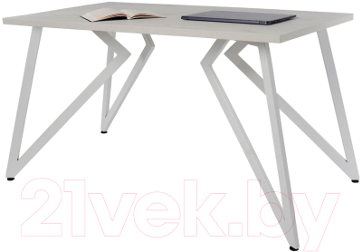 Обеденный стол Millwood Женева Л18 120x70 (дуб белый Craft/металл белый) - фото