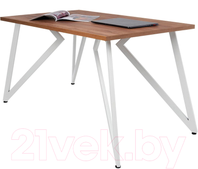 Обеденный стол Millwood Женева Л18 120x70 (дуб табачный Craft/металл белый) - фото