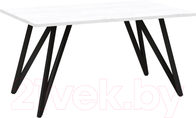 Обеденный стол Millwood Женева Л18 120x70 (дуб белый Craft/металл черный) - фото