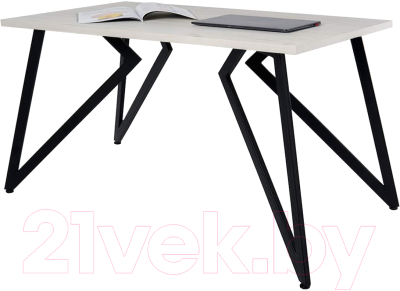 Обеденный стол Millwood Женева Л18 120x70 (дуб белый Craft/металл черный)