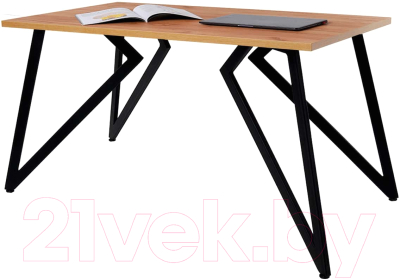 Обеденный стол Millwood Женева Л18 120x70 (дуб золотой Craft/металл черный) - фото