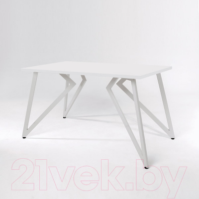 Обеденный стол Millwood Женева Л18 130x80 (белый/металл белый)