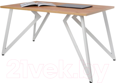 Обеденный стол Millwood Женева Л18 130x80 (дуб золотой Craft/металл белый) - фото