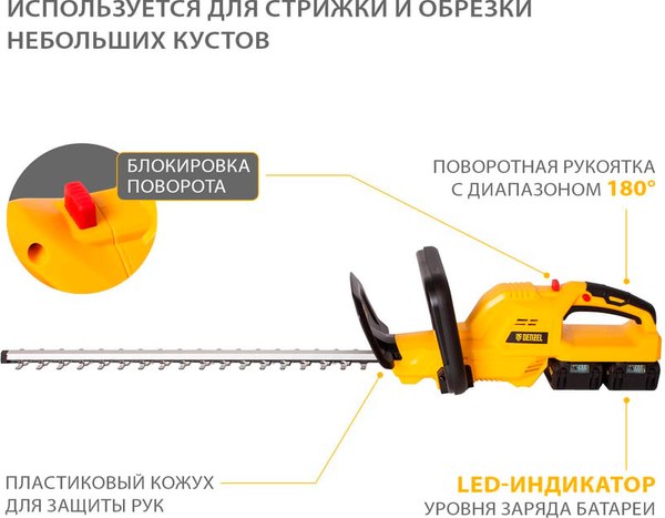 Кусторез аккумуляторный Denzel RBC510-36 / 59410