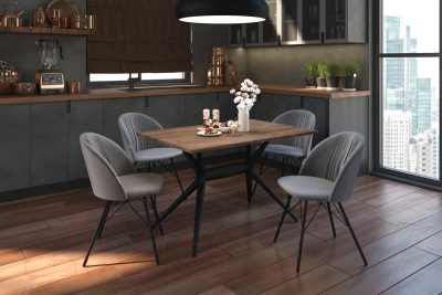 Обеденная группа Sheffilton SHT-DS191 (палисандр/черный/угольно-серый/черный муар)