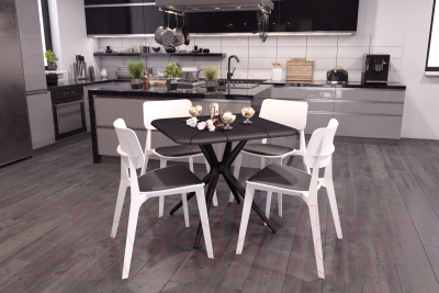 Обеденная группа Sheffilton SHT-DS194 (черный/белый/черный)