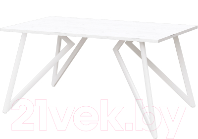 Обеденный стол Millwood Женева Л18 160x80 (белый/металл белый) - фото