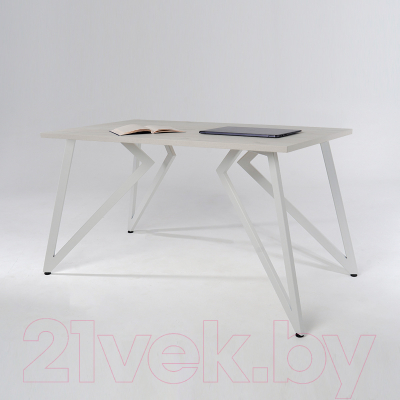 Обеденный стол Millwood Женева Л18 160x80 (дуб белый Craft/металл белый)